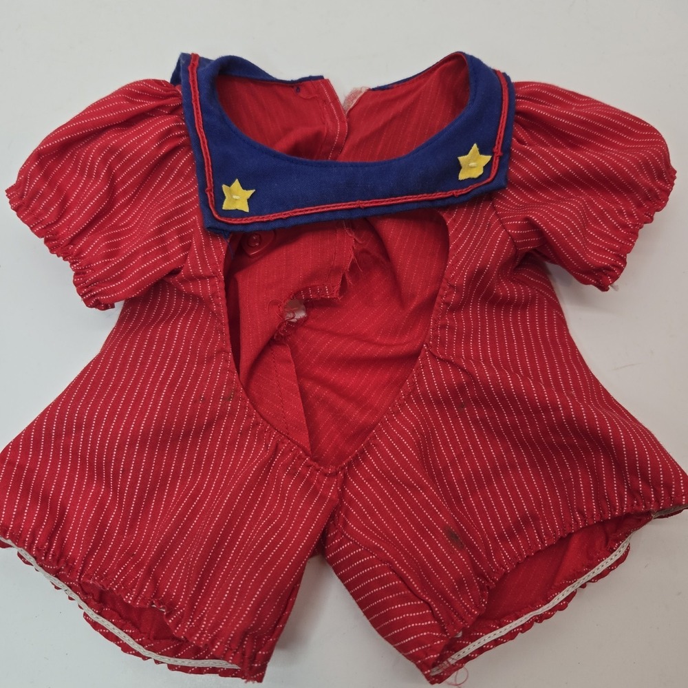 1985 Kenner Care Bear Clothing *Red Sailor Outfit/Blue Collar *NO BEAR/NO HAT